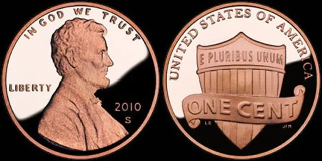 2010 S Lincoln Shield Proof Cent Red Ultra Cameo US Penny First Year of Issue 01