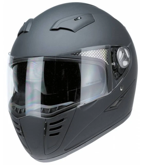 Casco moto integrale omologato ECE REDBIKE, schermo in ABS nero opaco +...