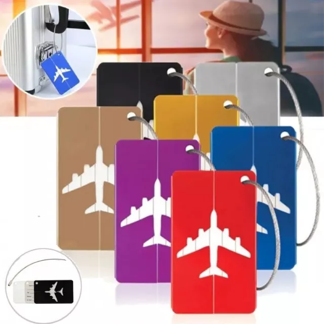 Aluminium Luggage Tag Travel Baggage Suitcase Bag Identity Address Name Labels