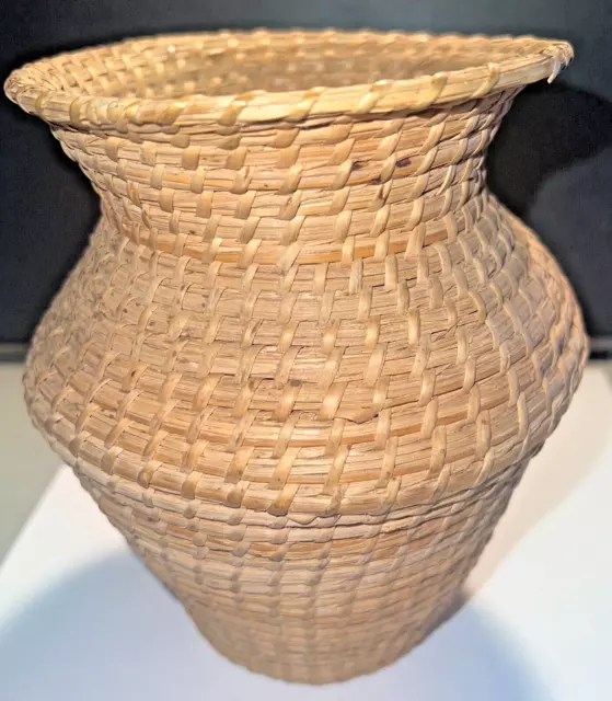 Antique Native American Indian Pima Papago Hand Woven Basket 6.25" Tall