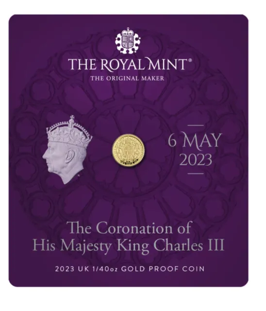 Coronation of His Majesty King Charles III 2023 UK 1/40 oz Gold Proof Ship Soon