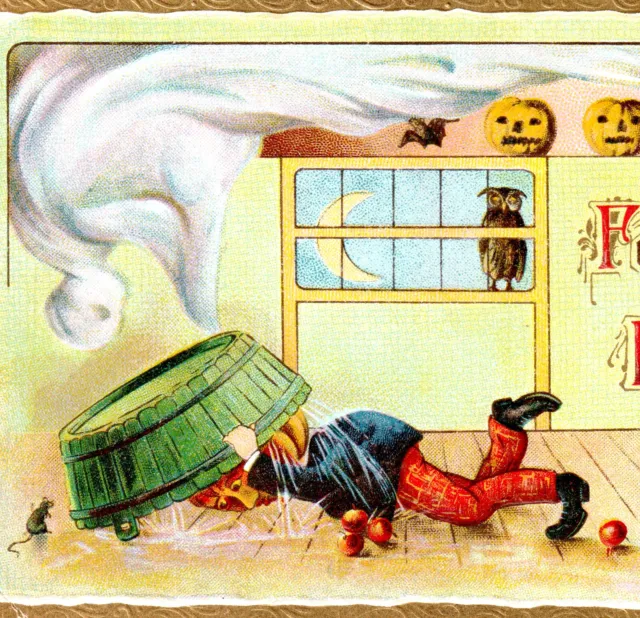 Haunted Halloween Ghost For Auld Lang Syne JOL Goblin Gottschalk 2097 PostCard