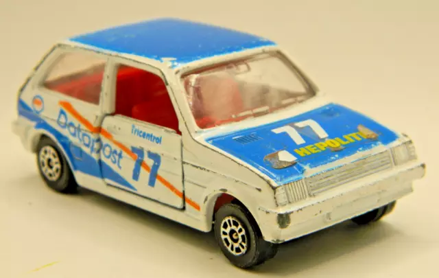 Vintage - CORGI - AUSTIN MINI METRO - White & Blue - UK - Opening Doors - HTF -