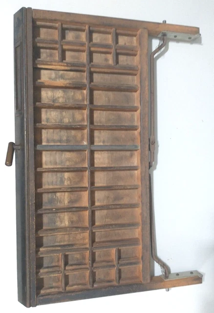 Antique Printer's Drawer Oak Tray Letter  Type What Not Shelf  22"  x  15"