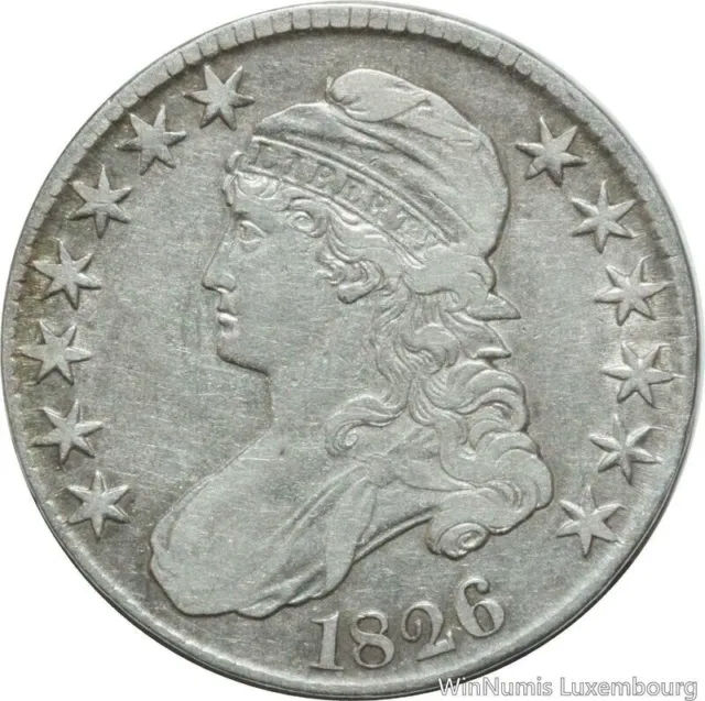 B1456 Rare USA 50 Cents - Half Dollar Capped Bust 1826 Silver AU50 53 -  Offer