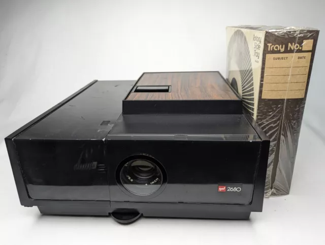 GAF 2680 Editor 2x2 Vintage Slide Projector Model 464-6-01 Tested & Works Video