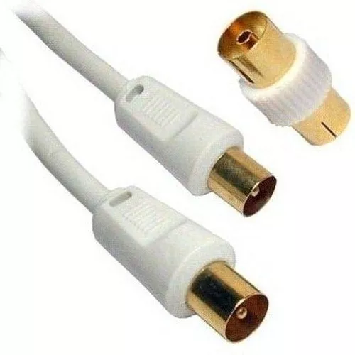 Coaxial TV Aerial Cable Coax Straight Extension Lead Male to Male Antenna Wire