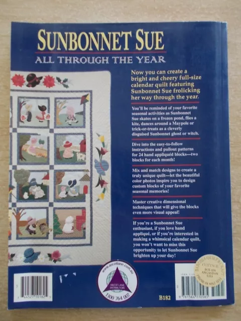 Sunbonnet Sue~All Through The Year~Seasons Quilts~24 Hand-Appliqued Blocks~P/B 2