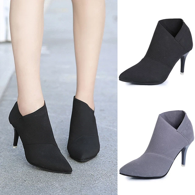 Women Pointed Toe Ankle Boots Stiletto High Heel Shoes Party Work Office Booties
