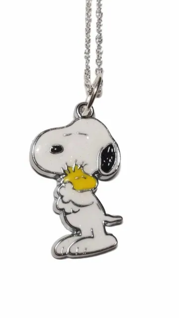 Charlie Snoopy Holding Peanut Characters Enamel Metal Pendant Necklace