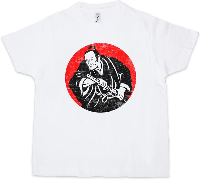 UNMASKED SAMURAI Kids Boys T-Shirt Ninja Japan Warrior Sword Armor Helmet
