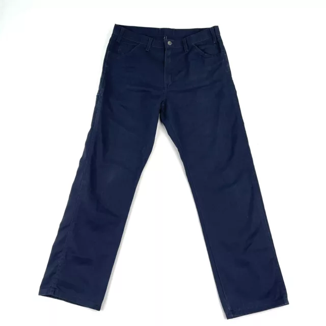 Dickies Mens Blue Workwear Pants Size 36 X 32 Zip Fly