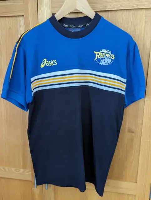 Vintage Men's Leeds Rhinos T-Shirt S Blue Asics