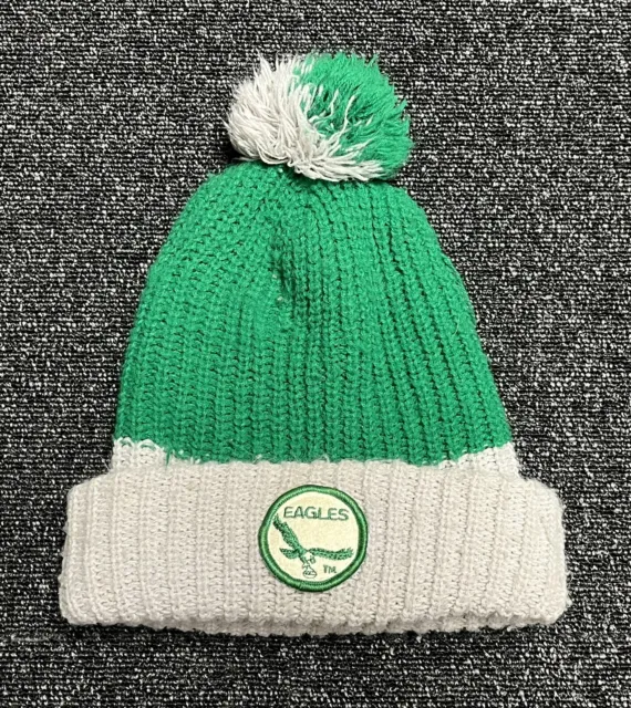Vintage NFL Philadelphia Eagles Football Winter Knit Beanie Hat Cap Green OSFA