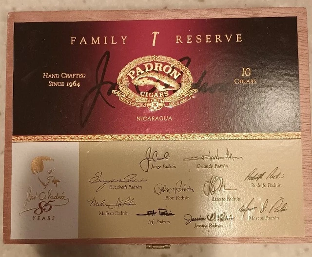 Padron Family T Reserve No. 85 Wood Cigar Box Empty - 6.25" x 4.75" x 1.75" EC