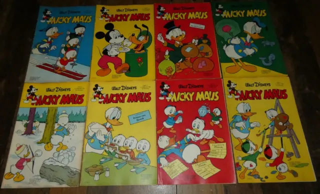 8 Micky Maus Hefte 1963 aus Comic Sammlung Konvolut