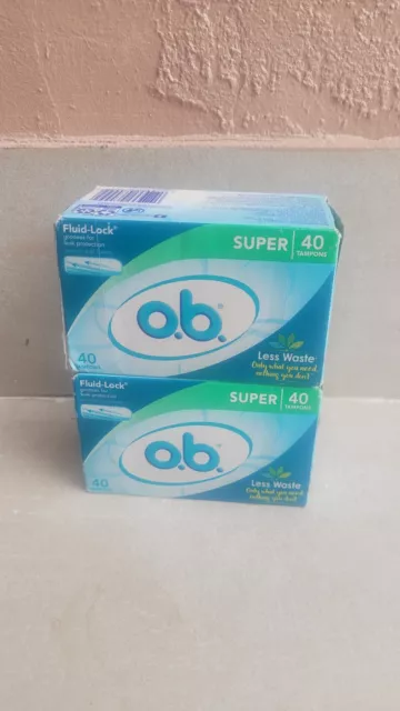 o.b. Applicator Free Digital Tampons, Super - 40 Count . (Pack Of 2) 2