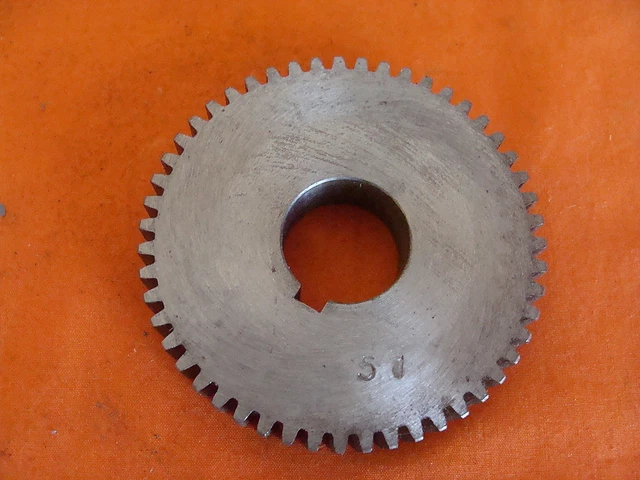 NOS UNKNOWN MFG. CHANGE GEAR & SPUR GEAR 51 T 13/16" id 2.647 od 20DP  14 1/2 PA