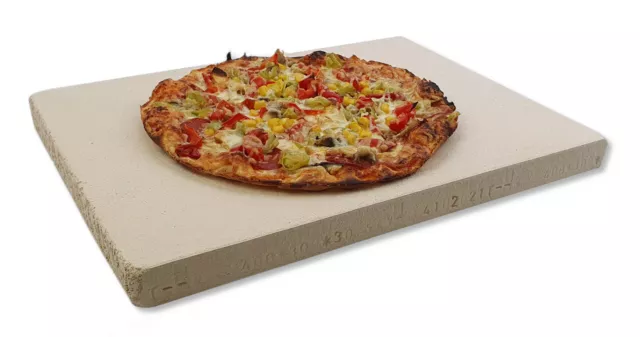 2 x Pizzastein Brotbackstein Backofenplatte 400 x 300 x 30 mm Speicherschamotte 3