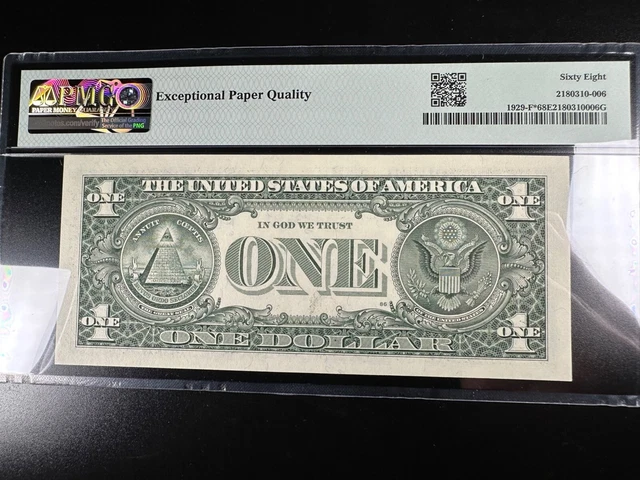 Superb Gem Graded PMG 68 EPQ Star Federal Reserve Note fr 1929-f* 6