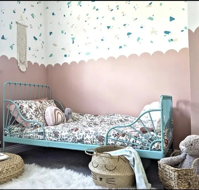 IKEA Minnen Pastel Mint Metal Frame Extendable Bed- Child To Teenager Single Bed