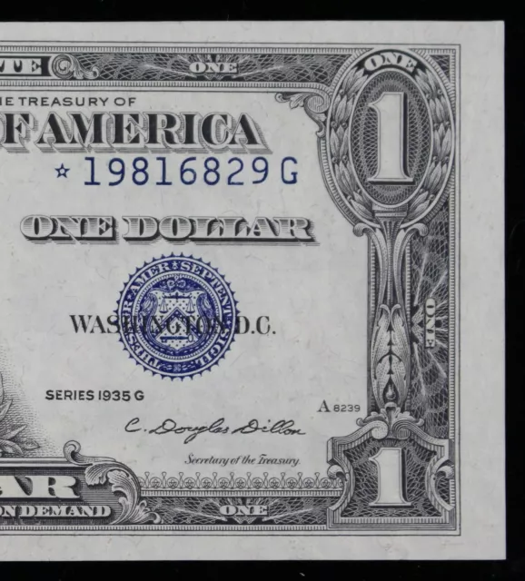 $1 1935G Star w/Motto CU Silver Certificate *19816829G one dollar, series G