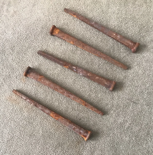 ONE POUND Square Cut Authentic Vintage Steel 2.5” Inch Nails Never Used Oxidized