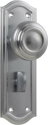 privacy set satin chrome kensington handles,round knob & backplate 175x58 0782P
