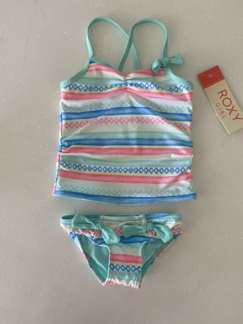 Bnwt Roxy Kids Girls Tots Palmo Tankini Size 2 Rrp $55.99 Bargain