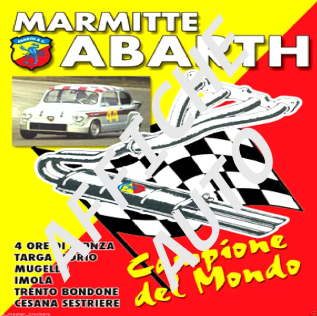 MARMITE ABARTH (850 Tc) TARGA FLORIO IMOLA championne monde Poster Planche déco