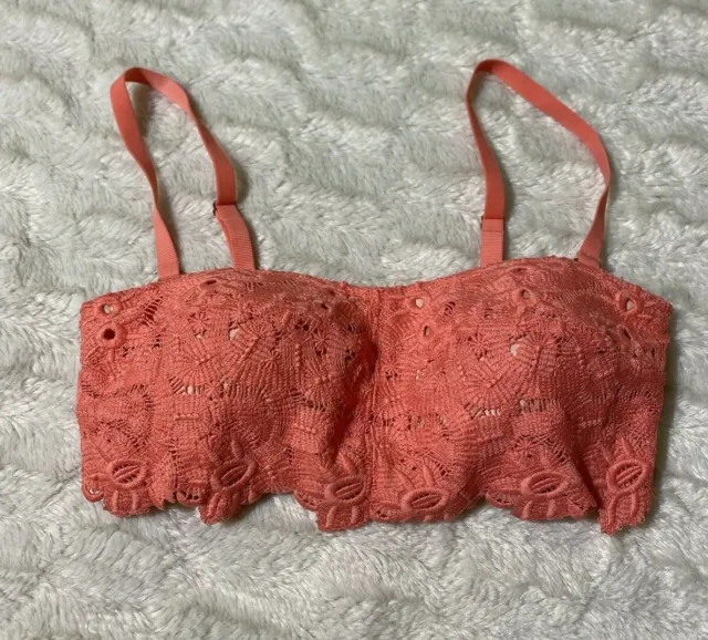 Aerie Peach Pink Sexy Lace Bra Womens Size M