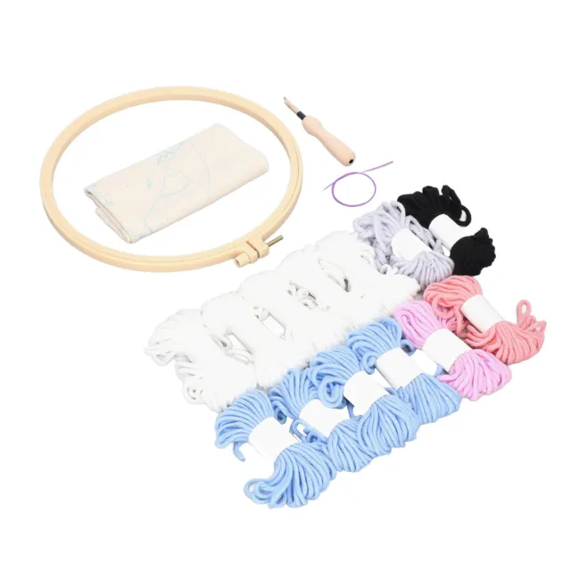 Punch Needle Embroidery Starter Kits Cute White Cat Punch Needle Starter Kit