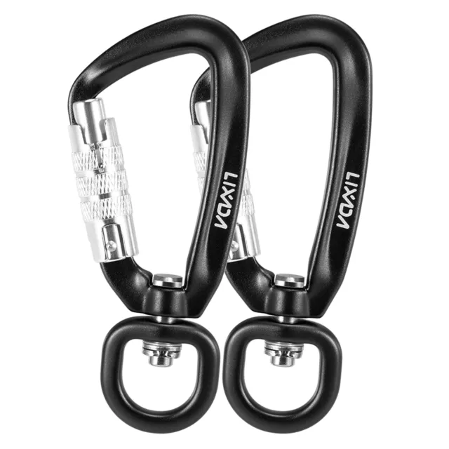 2pcs Swivel Carabiner Clip Rotatable Spinner Carabiner Small Q2I0