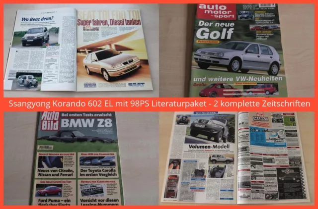 Ssangyong Korando 602 EL mit 98PS Literaturpaket - 2 komplette Zeitschriften