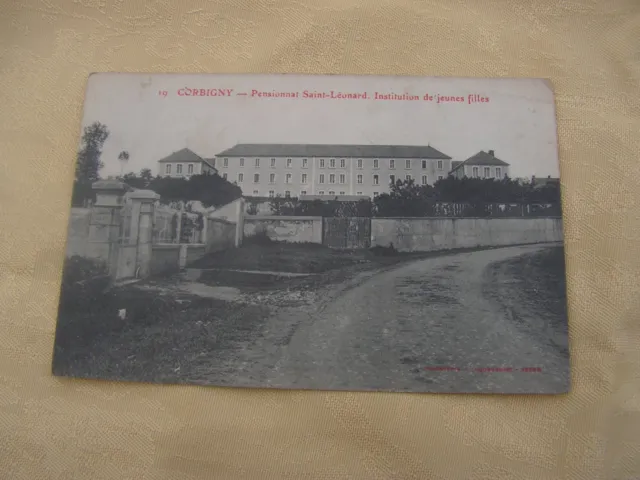 carte postale   corbigny   vers 1900  pensionnat st leonard