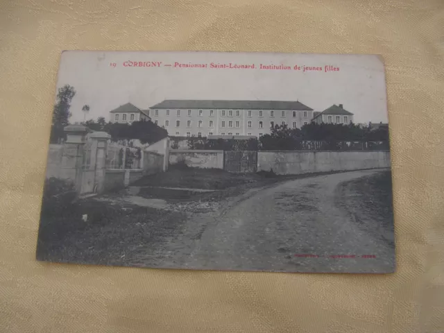 carte postale   corbigny   vers 1900  pensionnat st leonard