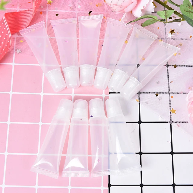 10X 5ML REFILLABLE empty cosmetic tube lip gloss balm clear cosmetic