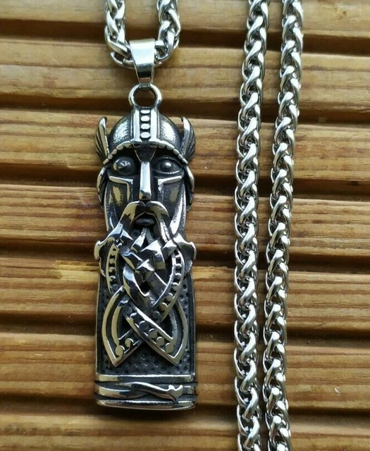 Pendentif Hache Viking Avec Chaîne - Acier Inox Massif, Neuf, Livré Avec Boîte Métal Offerte