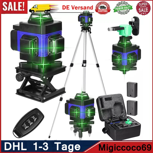 4D Laser Level 16 Line Grün Licht Linien 360 ° Selbstnivellierend Kreuzlinienlas