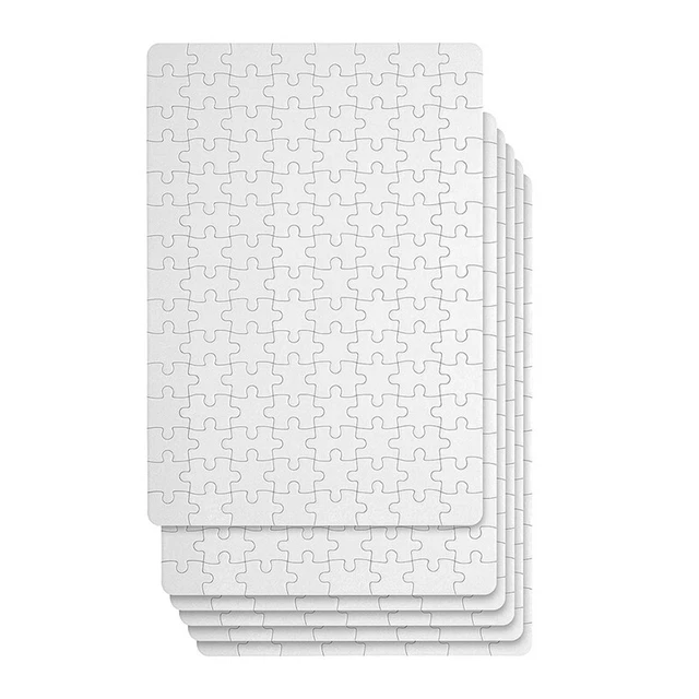 6 Puzzles Vierges A5 Pour Sublimation - 80 Pièces Par Puzzle - Carton Blanc Pour Transfert Thermique - 11
