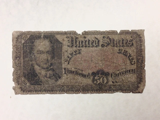 ~Us Fractional Currency 50 Fifty Cents Fifth 5Th Issue - Crawford -Free Shipping