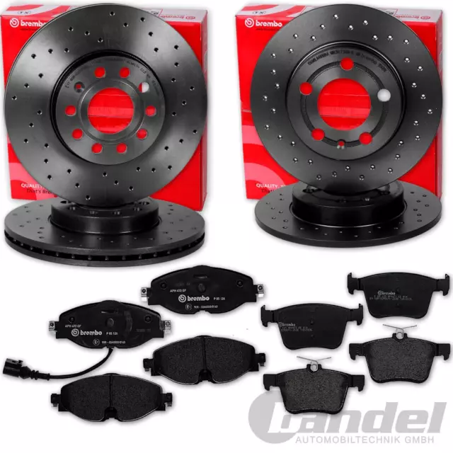 BREMBO Disques + Revêtements Avant+Arrière pour VW Golf 7 Audi A3 Seat Leon