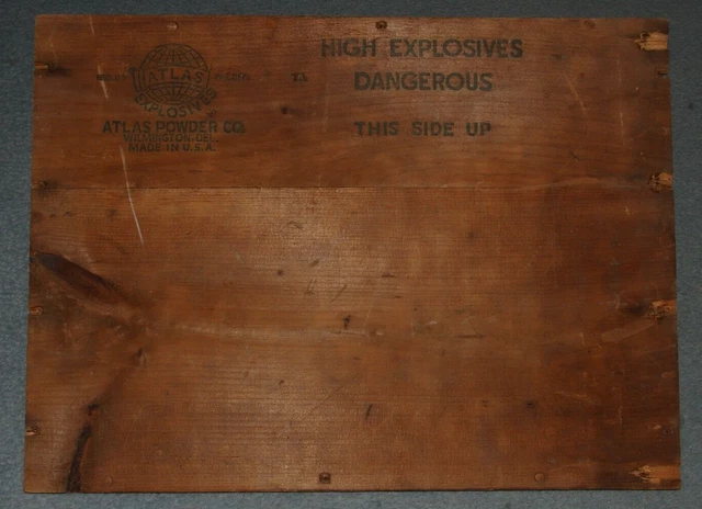 Atlas Powder Company Dynamite Box Lid. Hard to Find Original