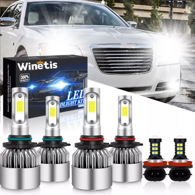 For Mitsubishi Lancer 2008-2015 - 6x 6000K LED Headlight Fog Light Bulbs Kit S2