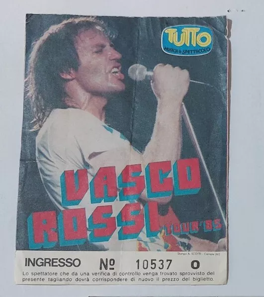 Biglietto concerto Vasco Rossi 1985