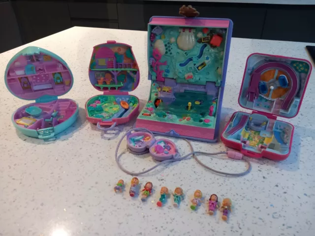 Polly pocket vintage bundle Bluebird Toys Compacts and figures Spares Lot