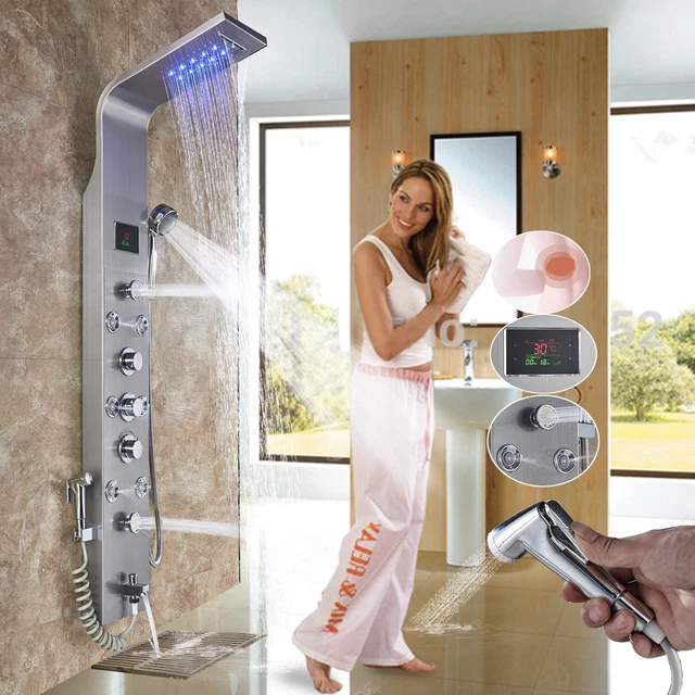 SHOWER PANEL TOWER System LED Rain&Waterfall Massage Jet Spraye