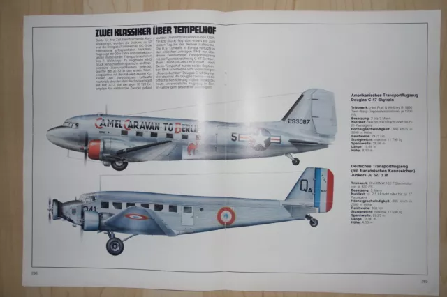 Junkers -- Ju 52 / 3 m -- ( F) - Douglas C 47 Skytrain -- Poster-Plakat - Farbe-