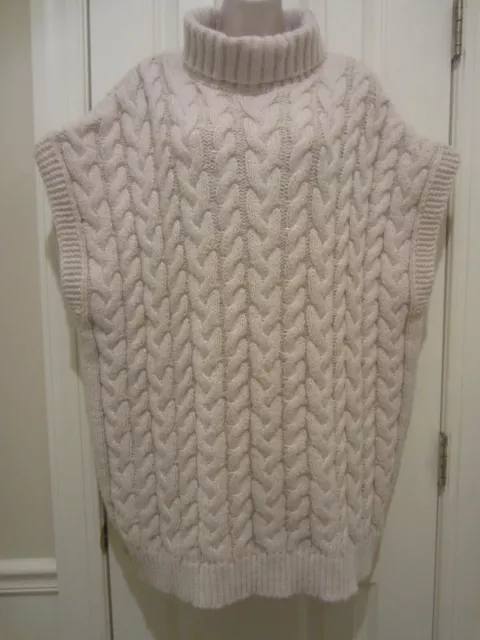 Ontwelfth Woman's Plus Size 2X Cable Knit Ivory Metallic Turtleneck Sweater -NEW