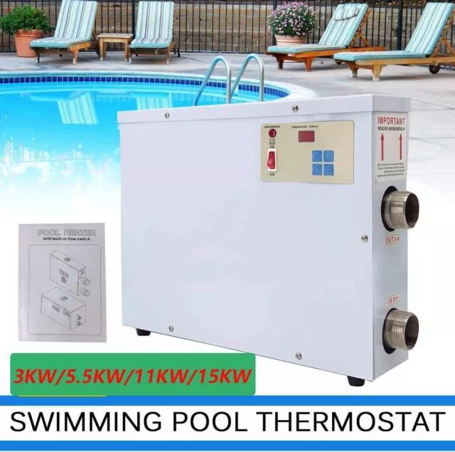 5.5KW-15KW Water Heater Thermostat Swimming Pool SPA Bath Electric Heater Pump